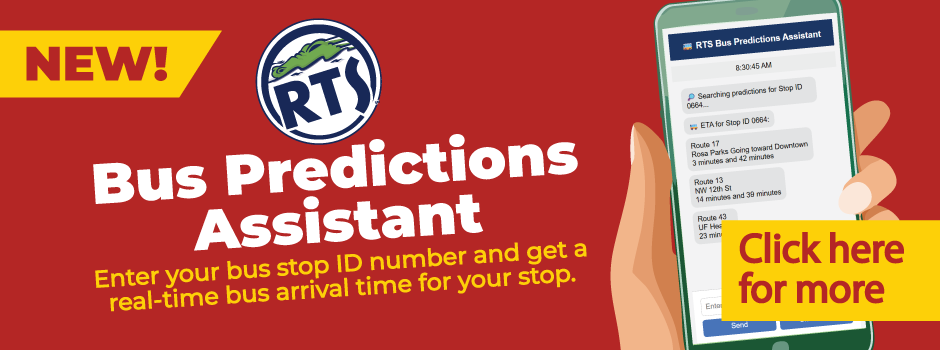 New RTS bus predictions assistant web service link opens in new window.